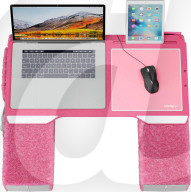 Pink fluffy lapdesk for gamers