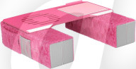 Pink fluffy lapdesk for gamers