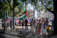 Manifestazione di associazioni filo palestinesi per il boicottaggio della casa farmaceutica israeliana TEVA