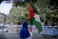 Manifestazione di associazioni filo palestinesi per il boicottaggio della casa farmaceutica israeliana TEVA