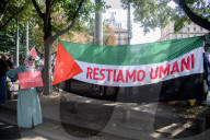 Manifestazione di associazioni filo palestinesi per il boicottaggio della casa farmaceutica israeliana TEVA