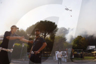 Roma - Incendio nei pressi del tribunale nella zona Monte Mario