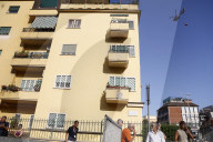 Roma - Incendio nei pressi del tribunale nella zona Monte Mario