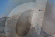 Roma - Incendio nei pressi del tribunale nella zona Monte Mario