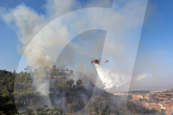 Roma - Incendio nei pressi del tribunale nella zona Monte Mario