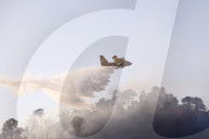 Roma - Incendio nei pressi del tribunale nella zona Monte Mario