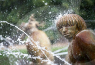 "Meeting of the Waters" fountain draws community at dusk