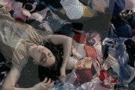 Charlie XCX and Billi Eilish climb lingerie mountain