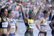 Jamaican sprinter Shelly-Ann Fraser-Pryce in Paris Olympics