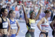 Jamaican sprinter Shelly-Ann Fraser-Pryce in Paris Olympics