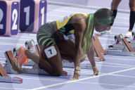 Jamaican sprinter Shelly-Ann Fraser-Pryce in Paris Olympics