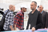 Paris 2024 - Ryan Gosling, Eva Mendes And Daughters Arrive At Bercy Arena