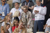Sharon Stone at Paris Olympics tennis final