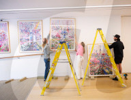 Damien Hirst: The Civilisation Paintings exhibition at Phillips, London, UK.
