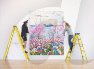 Damien Hirst: The Civilisation Paintings exhibition at Phillips, London, UK.