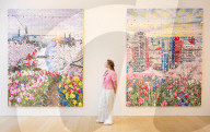 Damien Hirst: The Civilisation Paintings exhibition at Phillips, London, UK.