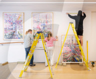 Damien Hirst: The Civilisation Paintings exhibition at Phillips, London, UK.