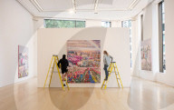 Damien Hirst: The Civilisation Paintings exhibition at Phillips, London, UK.