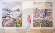 Damien Hirst: The Civilisation Paintings exhibition at Phillips, London, UK.