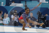 Simone Biles wins silver in floor exercise