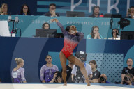 Simone Biles wins silver in floor exercise