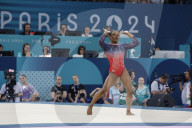 Simone Biles wins silver in floor exercise