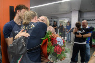 Arrivo degli atleti medaglisti alle Olimpiadi di Parigi 2024 presso l&#x2019;aeroporto di Linate