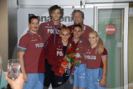 Arrivo degli atleti medaglisti alle Olimpiadi di Parigi 2024 presso l&#x2019;aeroporto di Linate