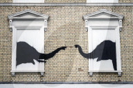 New Banksy stencil art in London