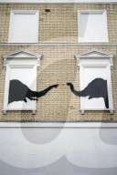 New Banksy stencil art in London