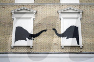 New Banksy stencil art in London