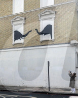 New Banksy stencil art in London