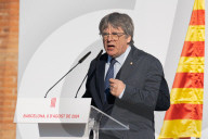 Barcelona_Institutional event near the Parliament of Catalonia to receive Carles Puigdemont.