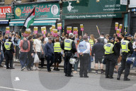 Migrant offices protests in London, UK.