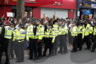 Migrant offices protests in London, UK.