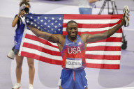 Grant Holloway wins 110m hurdles gold at Paris Olympics