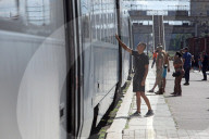 Famlies say their goodbyes as Ukraine soldiers head for frontlines
