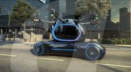 Car with passenger compartment that separates for flight