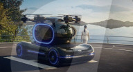 Car with passenger compartment that separates for flight