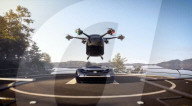 Car with passenger compartment that separates for flight
