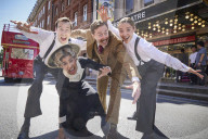 The cast of The 39 Steps bus tour of London