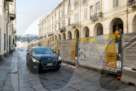 Il cantiere presso il parco del Valentino a Torino,