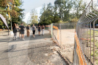 Il cantiere presso il parco del Valentino a Torino,