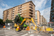 Il cantiere presso il parco del Valentino a Torino,