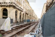 Il cantiere presso il parco del Valentino a Torino,