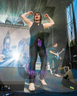 Luke Spiller of the British rock band The Struts performs at Rock the Ruins in Indianapolis, Indiana on August 16, 2024.