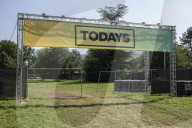 Torino, allestimento del festival Todays al Parco della Confluenza
