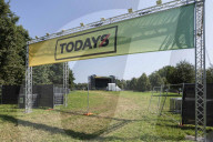 Torino, allestimento del festival Todays al Parco della Confluenza