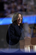 Kamala Harris addresses the Democratic National Convention 