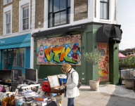 Notting Hill Carnival area preparations, London, UK